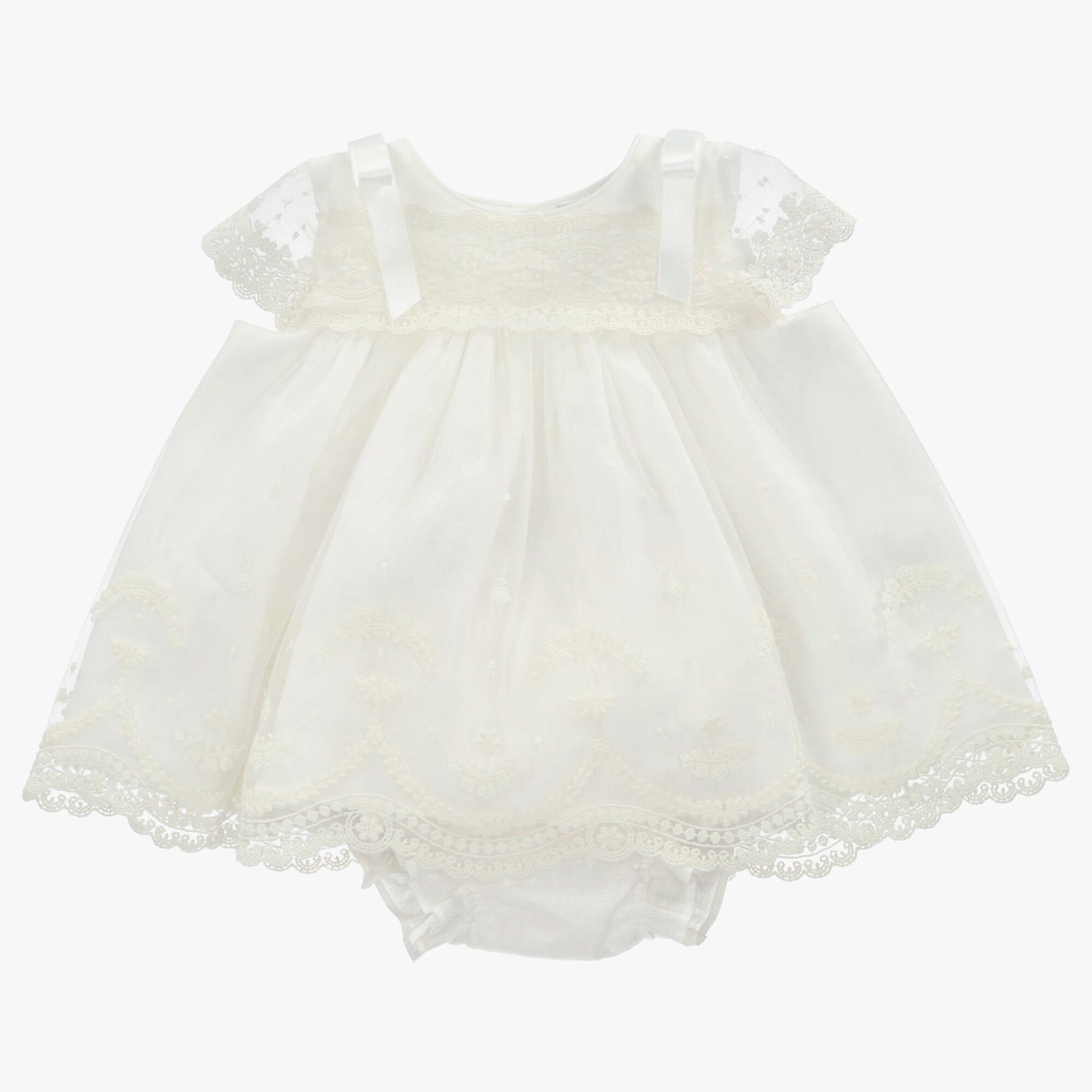 Vestido Tela Niña Marfil