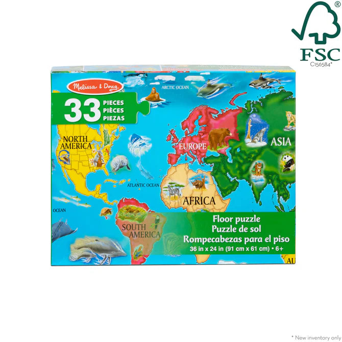 Rompecabezas Piso Mapa Mundial 33 PZS - Minibhu
