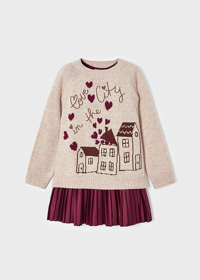 Vestido Con Saco Intarsia Ecofriends Orquidea