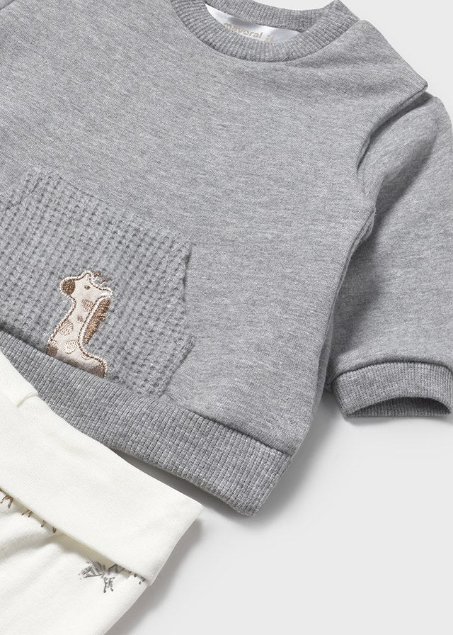 Conjunto Polaina Felpa Beige