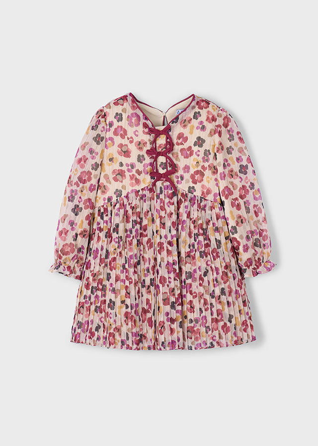 Vestido Plisado Estampado Cherry Christmas