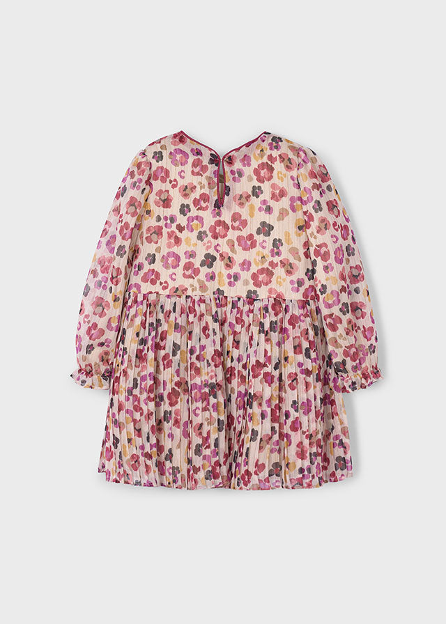 Vestido Plisado Estampado Cherry Christmas