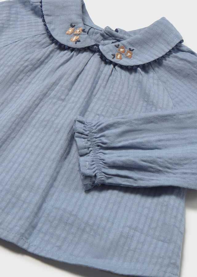 Blusa Plana Blue Daisies