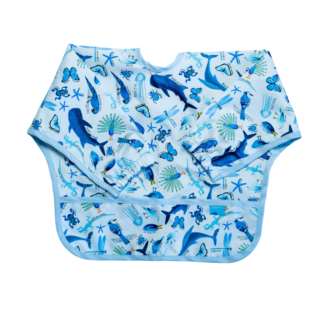 Babero Manga Larga Azul Casa Mimi