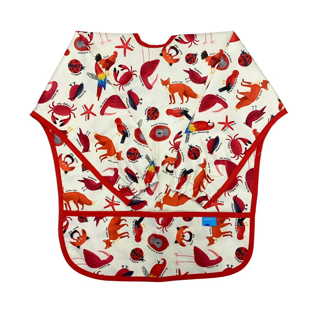 Babero Manga Larga Rojo Casa Mimi