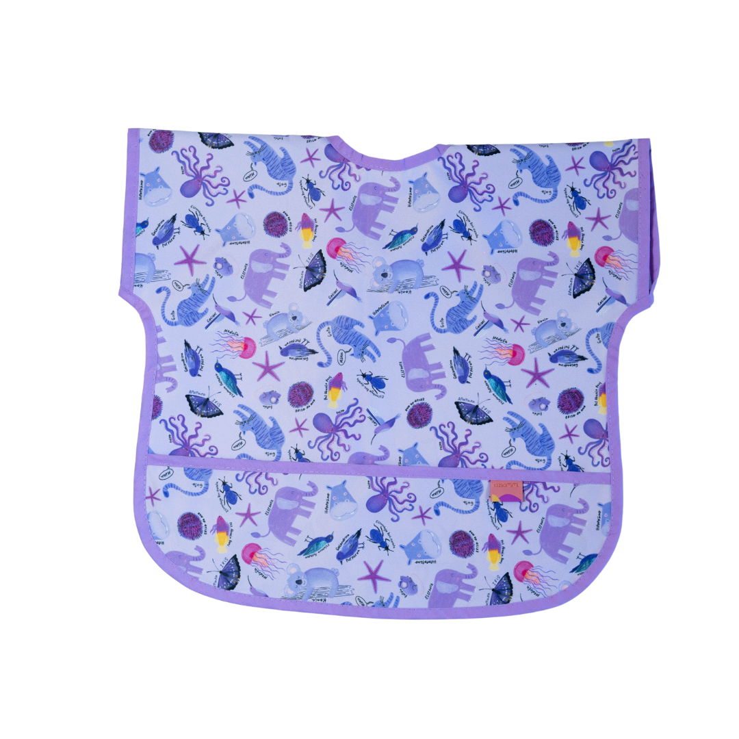 Babero Manga Corta Morado Casa Mimi