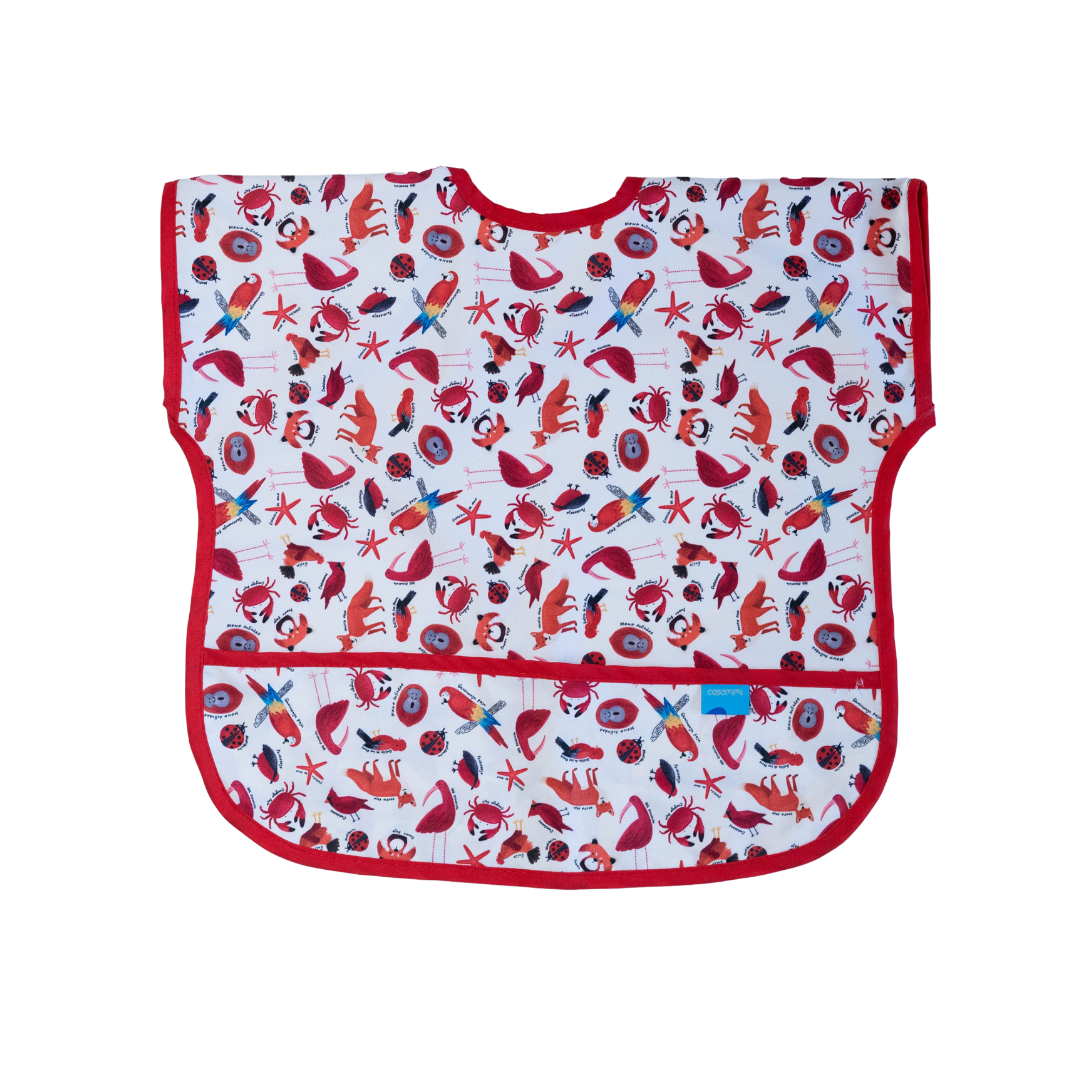 Babero Manga Corta Rojo Casa Mimi