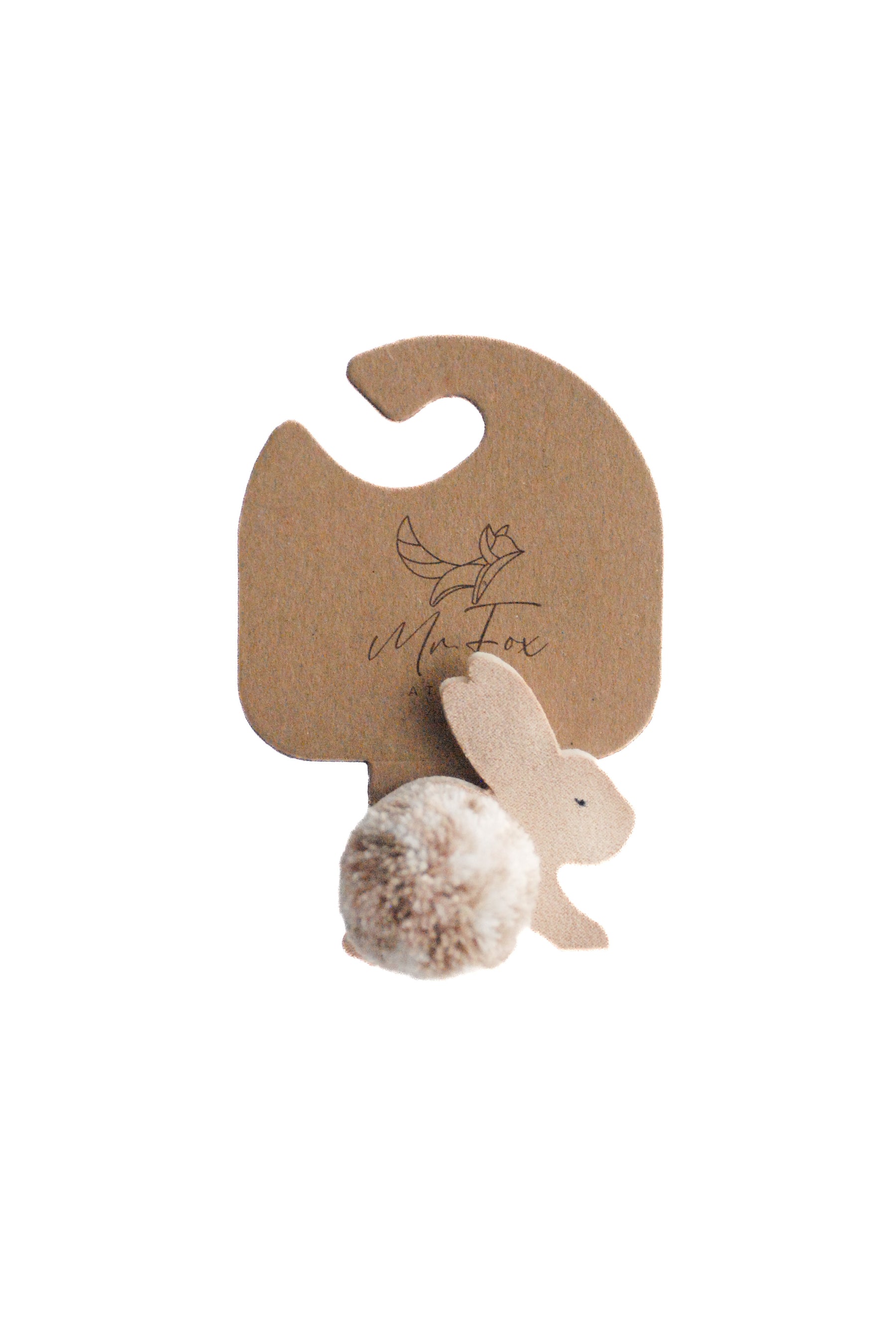 Hebilla conejo pompón beige