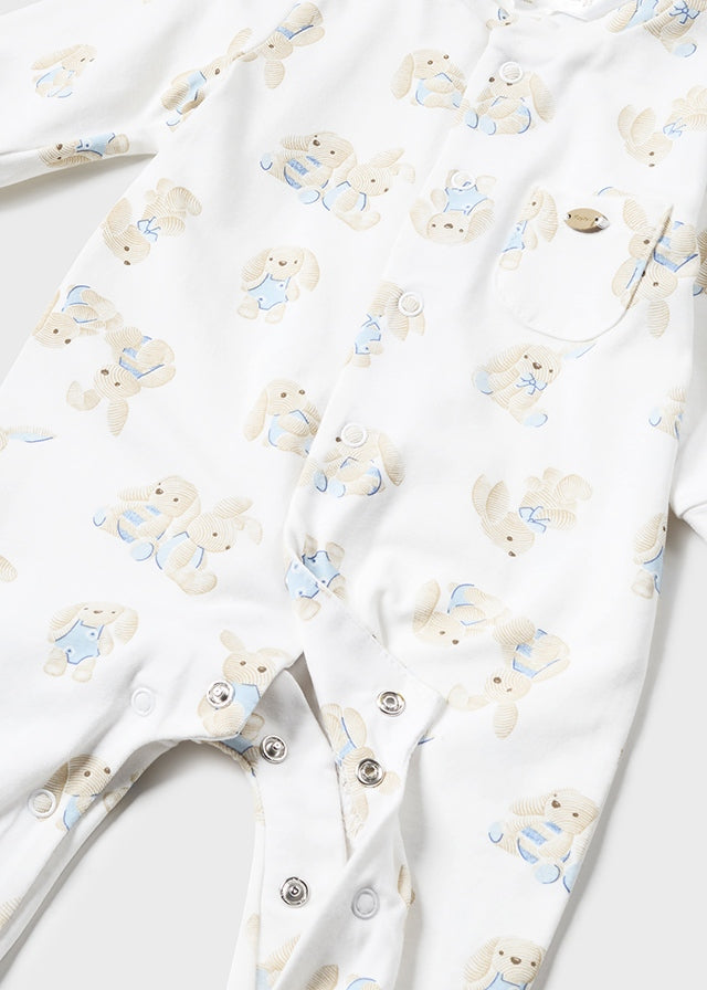 Pijama Con Gorro Azul Ecofriends Baby Bunny