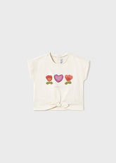 Camiseta Apliques Crochet Pensamientos - Minibhu