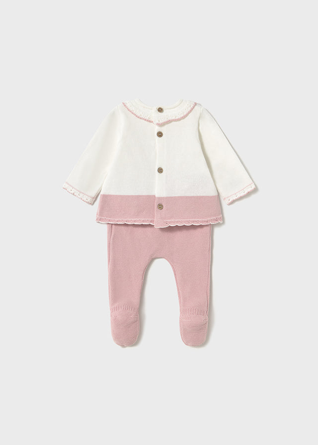 Conjunto Polaina Tejido Rosa Baby