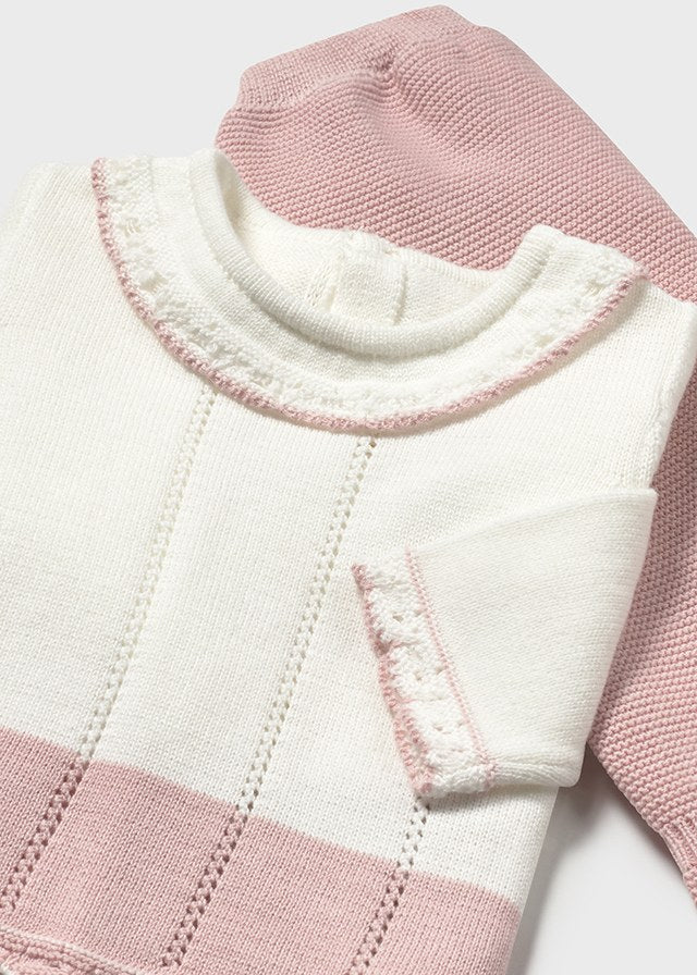Conjunto Polaina Tejido Rosa Baby