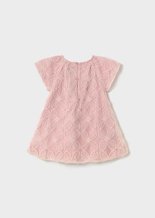 Vestido Tul Bordado Blush