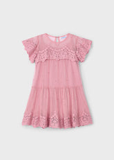 Vestido Tul Bordado Mint Rosé - Minibhu