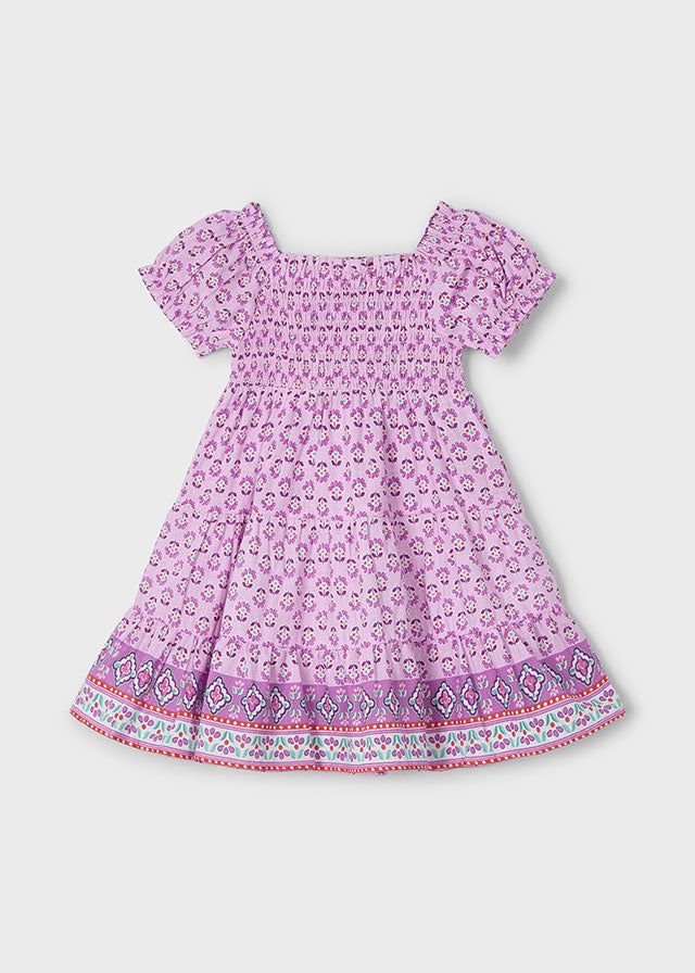 Vestido Nido De Abeja Malva