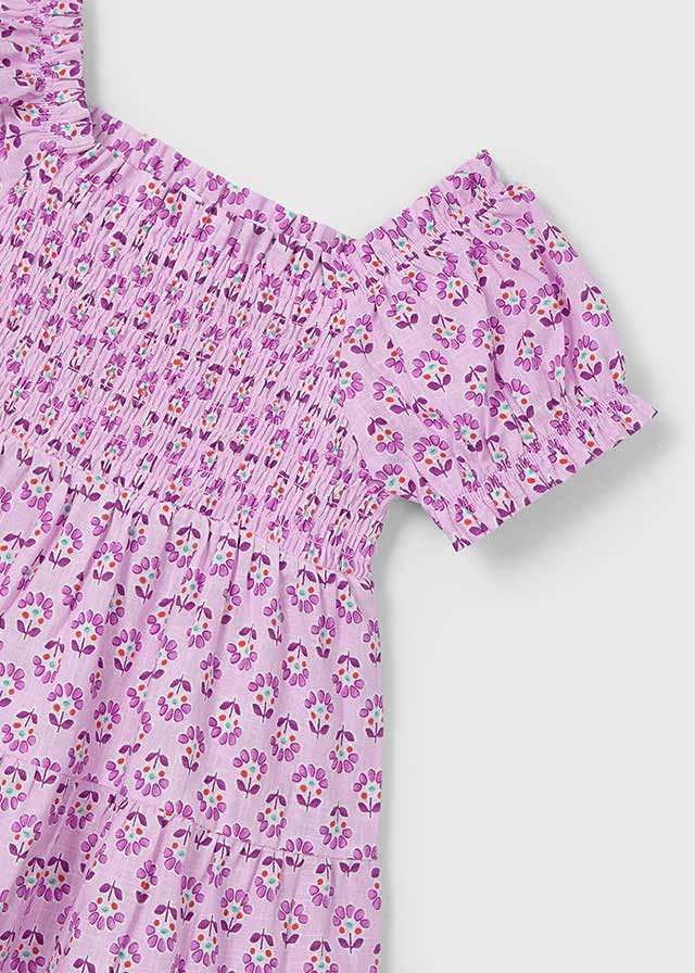 Vestido Nido De Abeja Malva