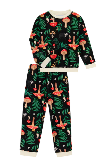 Set Pijama Unisex El Bosque De Albeart Negro