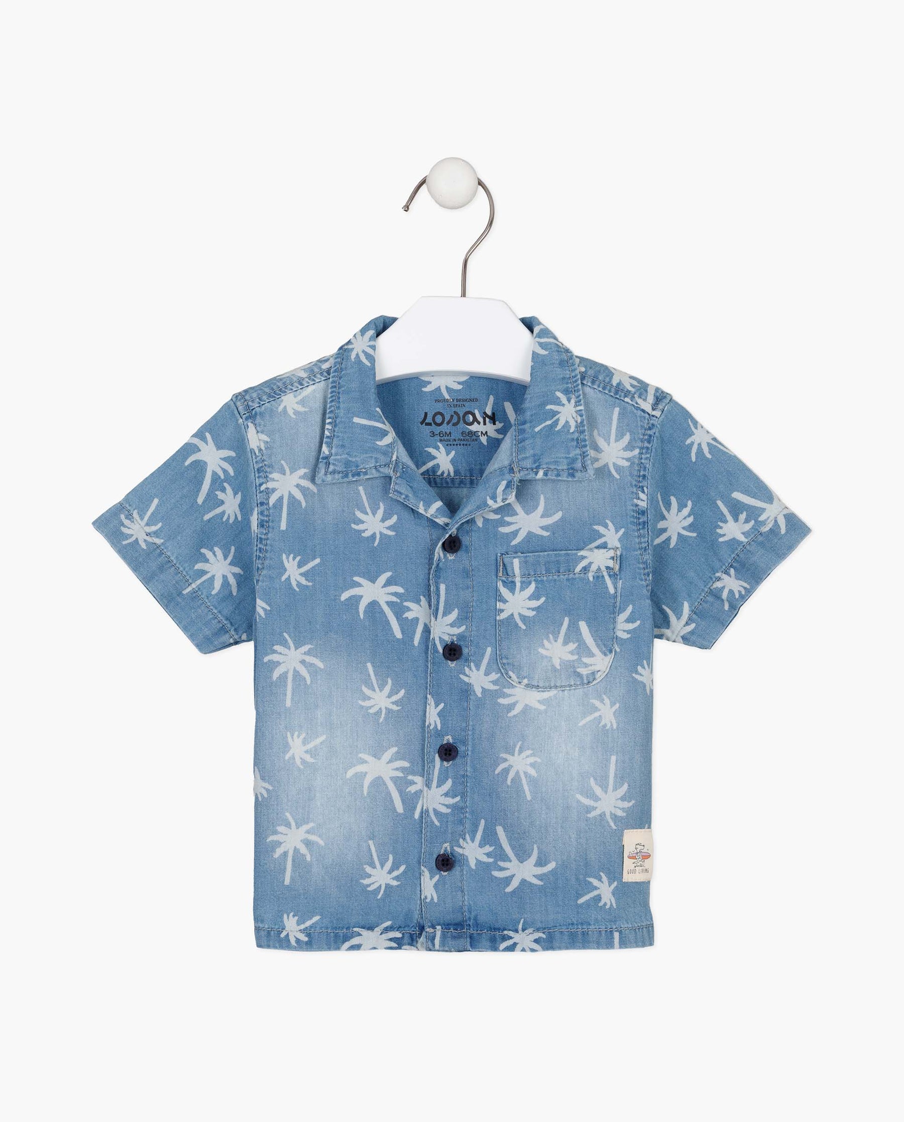 Camisa Manga Corta Pomelo Estampado Palmeras Losan