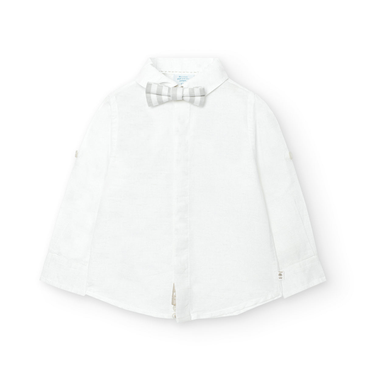 Camisa Lino Con Pajarita Ceremonia Baby Boboli