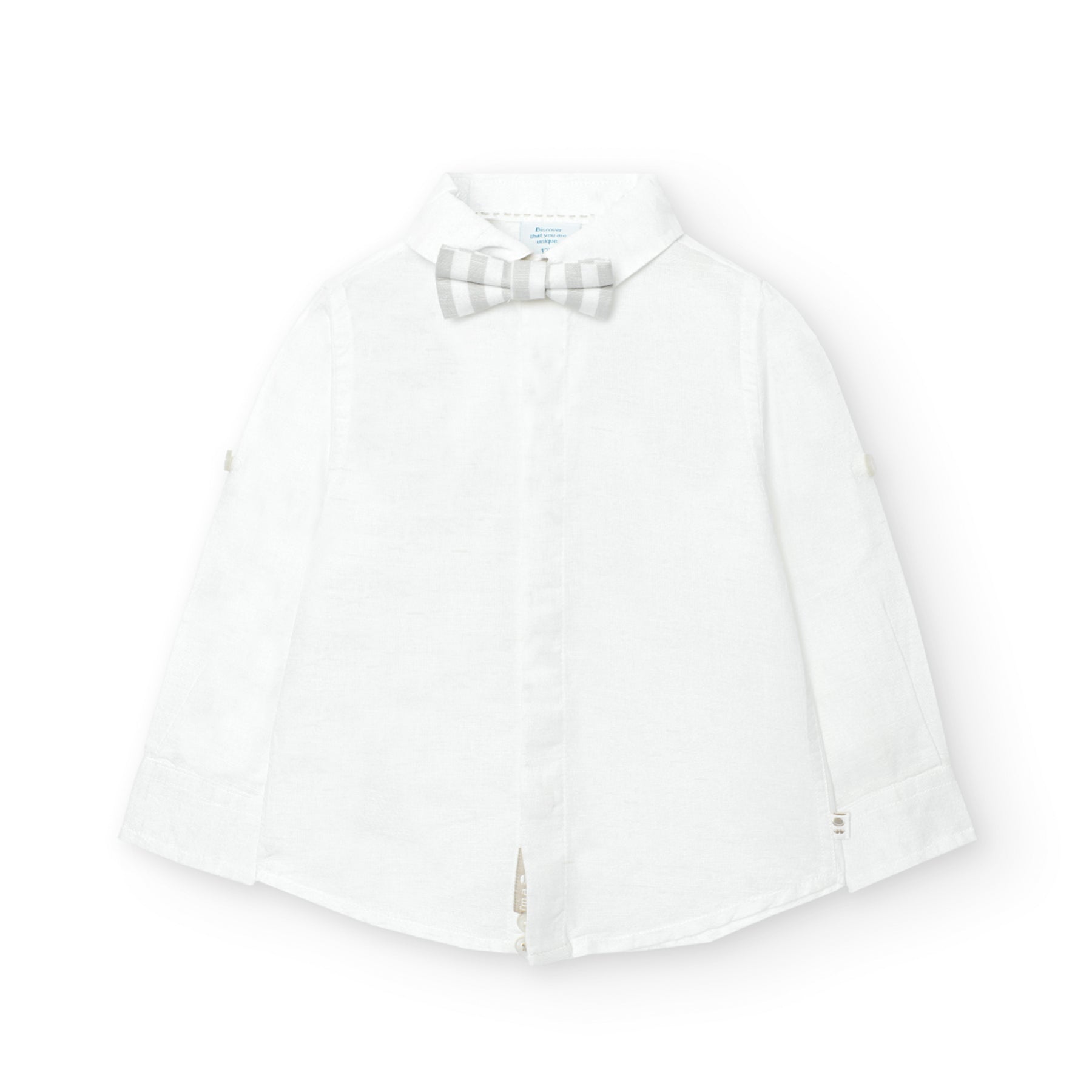 Camisa Lino Con Pajarita Ceremonia Baby Boboli