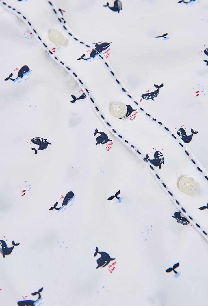 Camisa Popelín Estampada Sharkie