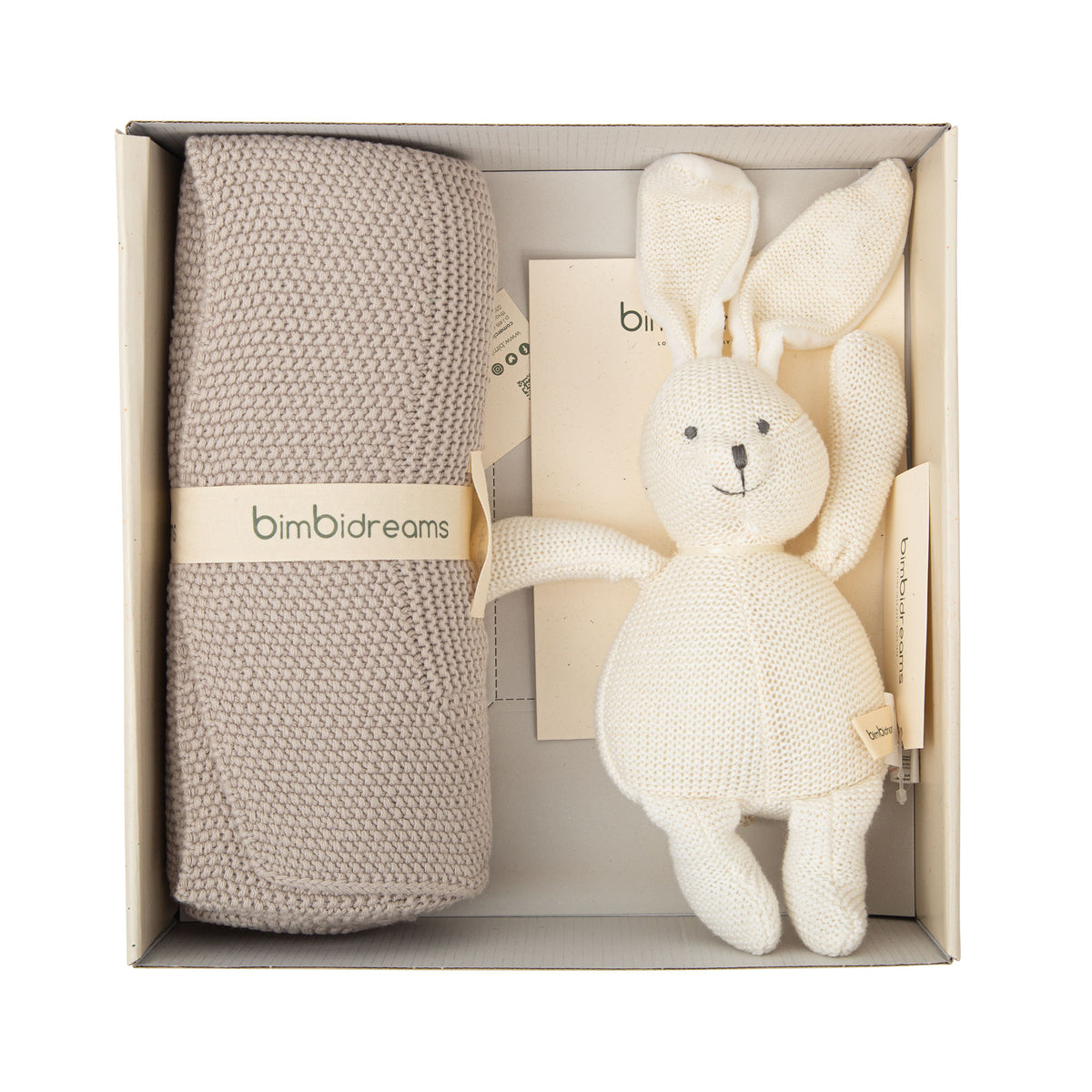 Caja De Regalo Manta Gris y Peluche Gris
