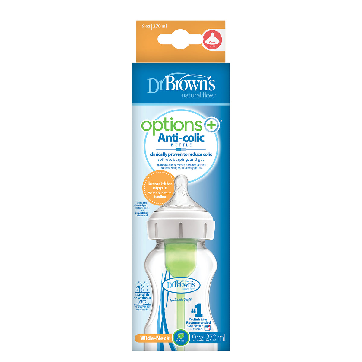 Tetero 9 OZ Boca Ancha Option+ - Minibhu