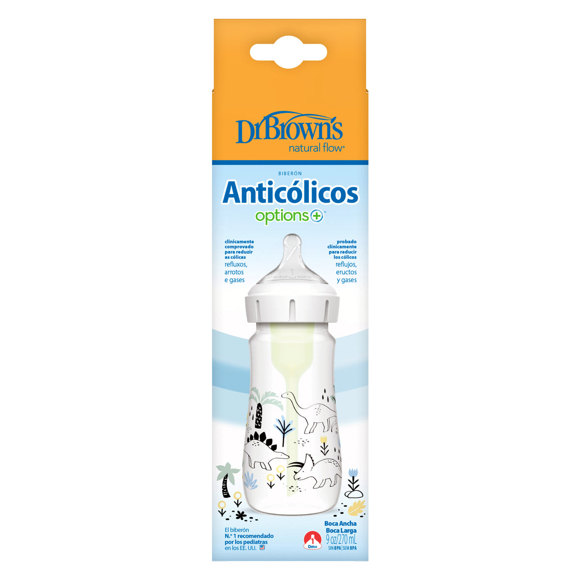 Tetero Anticólicos Dino 270ml - Minibhu