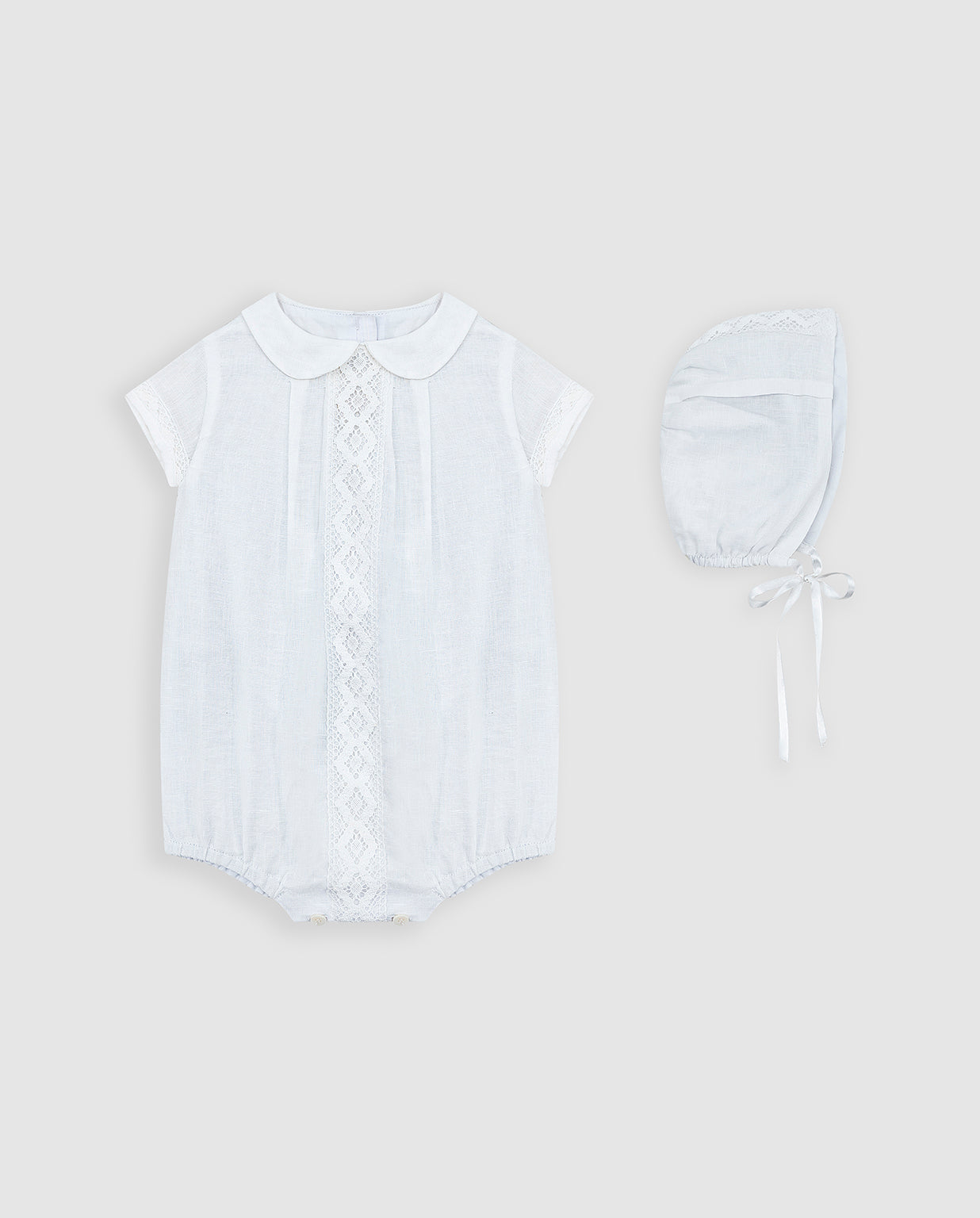 Ranita Globo Lino Unisex Bautizo Con Capota