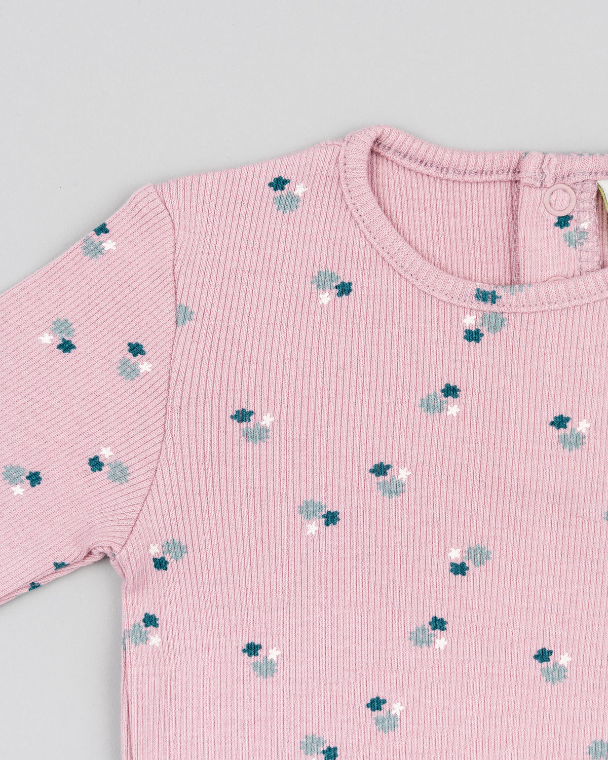 Camiseta Rib Manga Larga Estampada Flores Losan