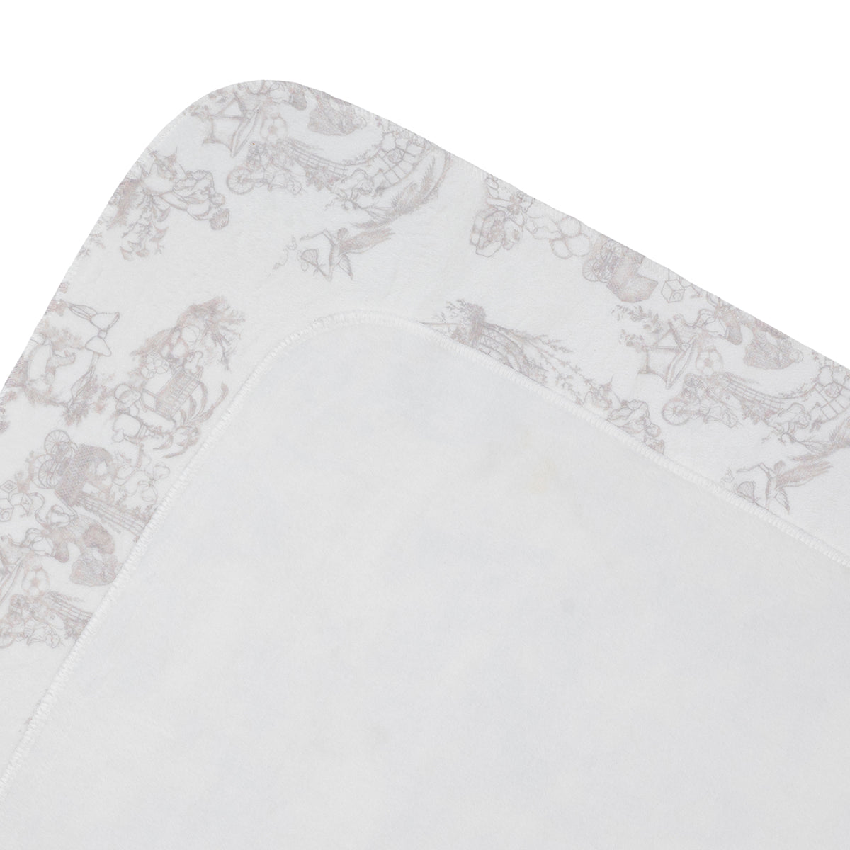 Manta Sencilla Pequeña Toile de Jouy Beige