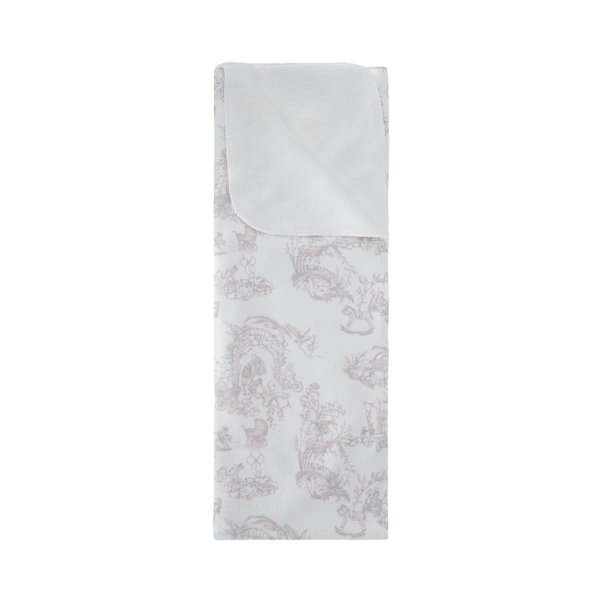 Manta Sencilla Pequeña Toile de Jouy Beige