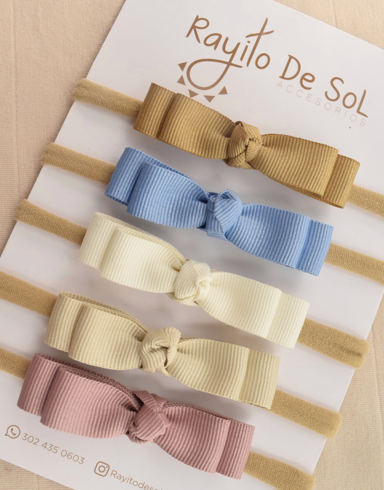 Set X5 Cintillos Moño Pia