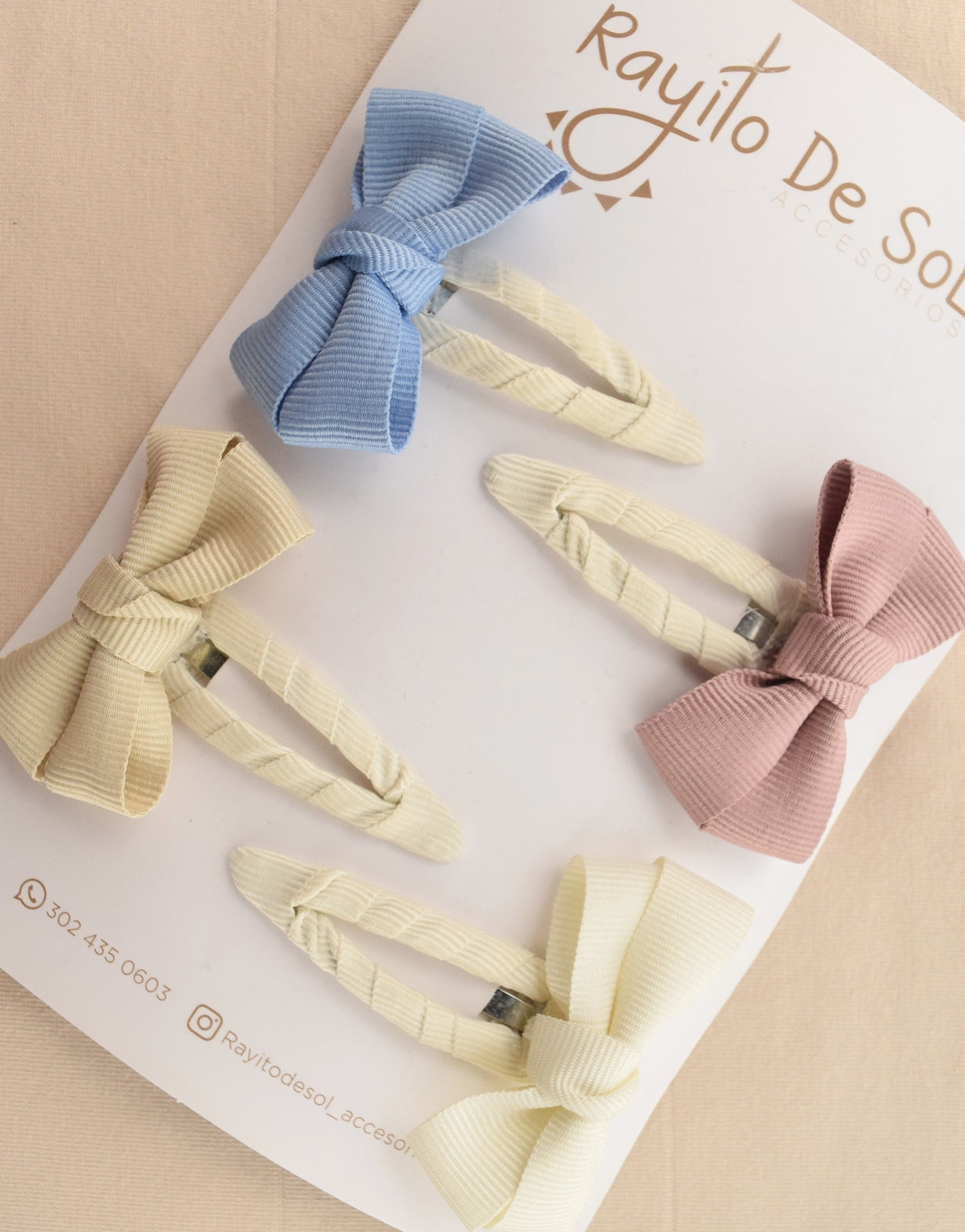 Set X4 Pinzas Moño Renata