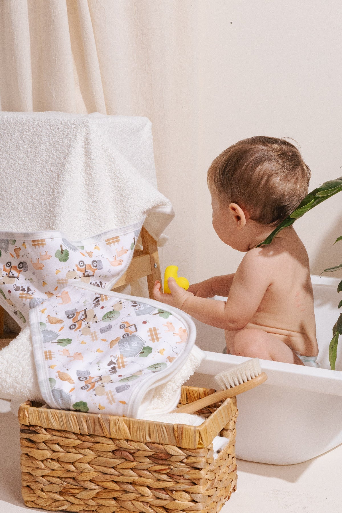 Toalla Capucha Beige Granja