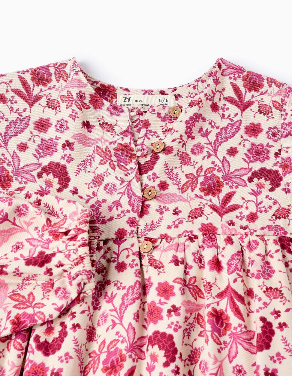 Vestido Sarga Estampado White Boho Girl Zippy