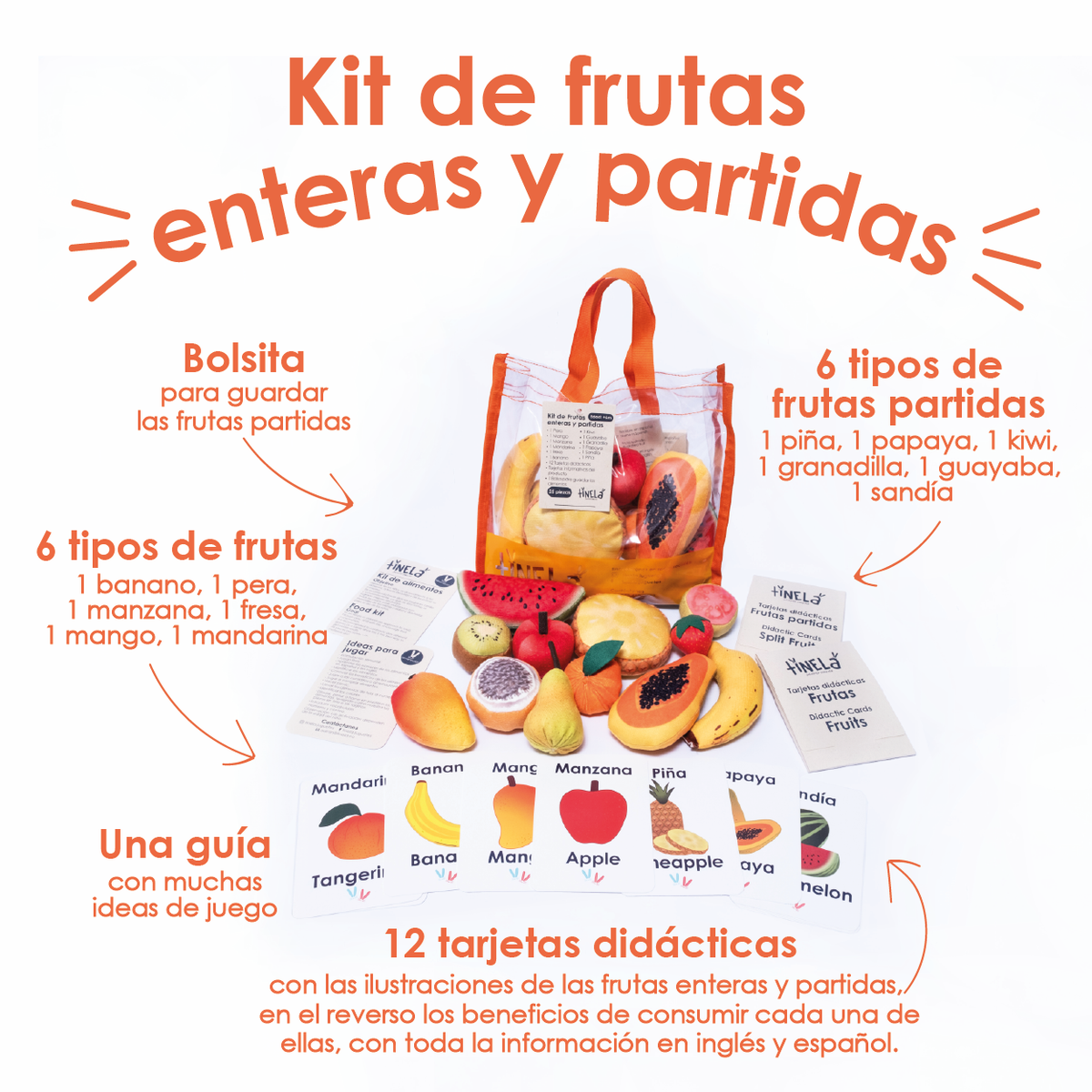Kit De Frutas Enteras y Partidas