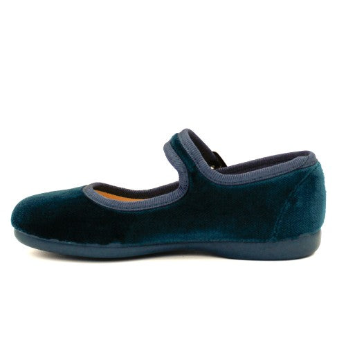 Mercedita Terciopelo Hebilla Verde Botella - Minibhu