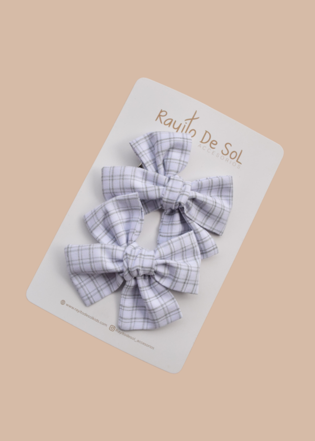 Par Pinza Moño Classic Lino - Minibhu