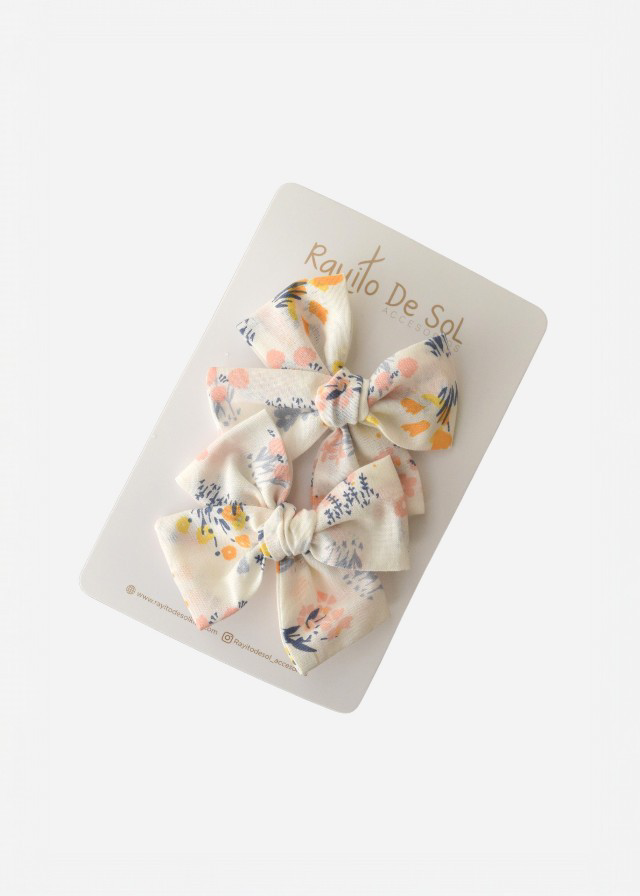 Par Pinza Moño Classic Estampado - Minibhu