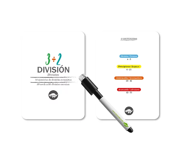 Flash Cards Borrables División +7A Kocodio