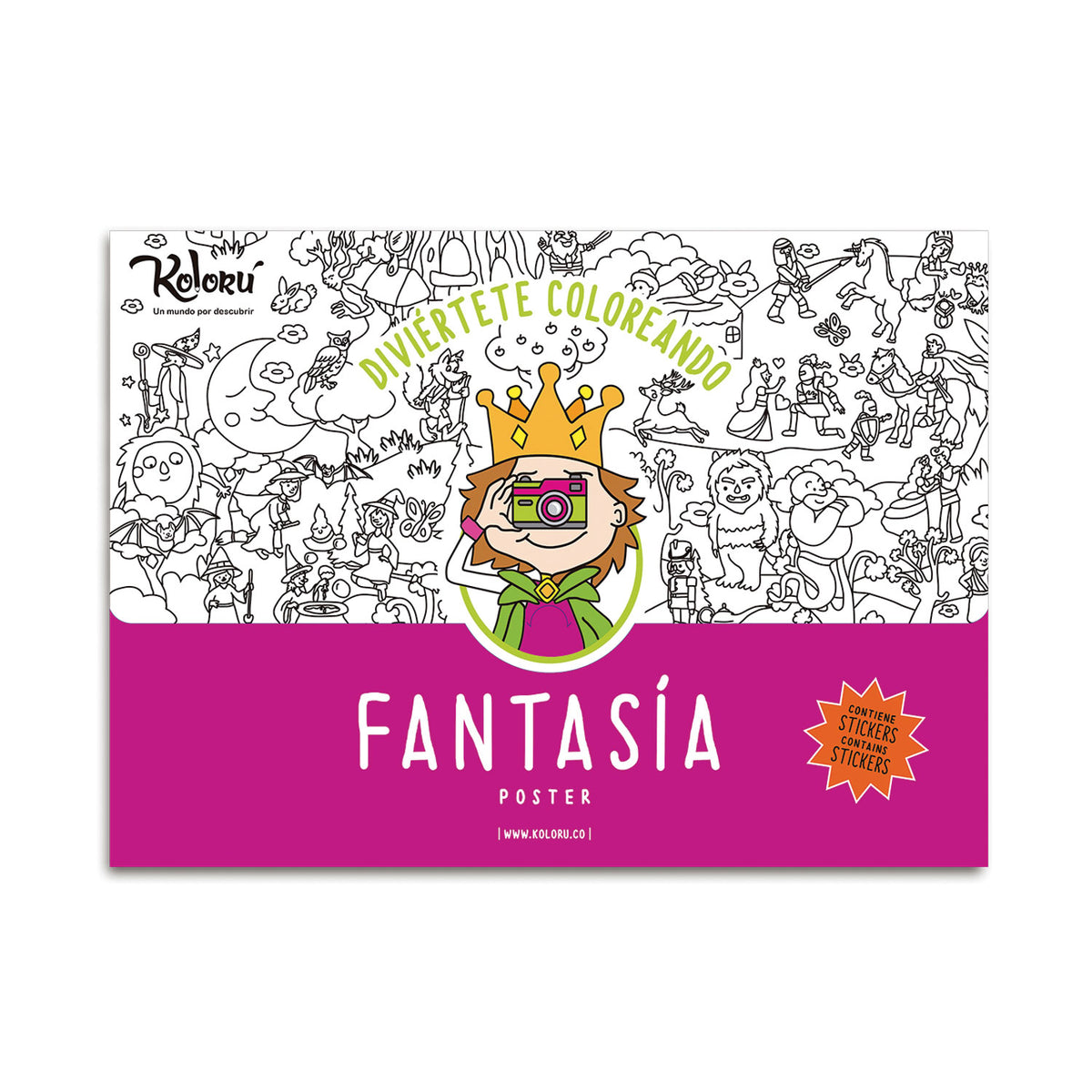 Poster para Colorear Fantasía Kolorú