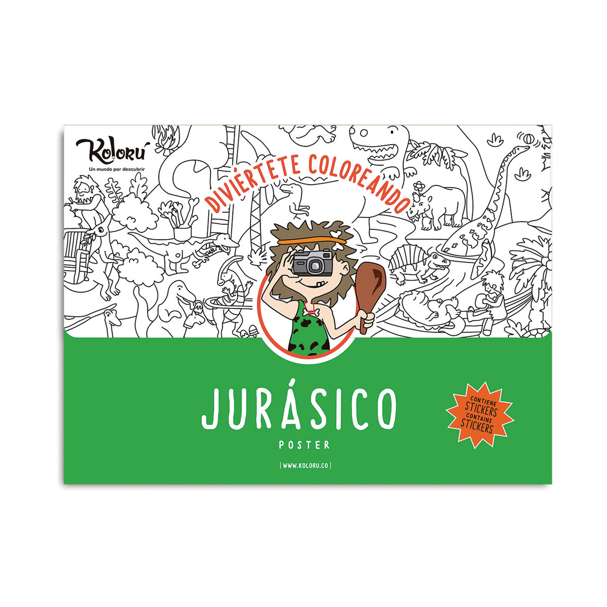 Poster para Colorear Jurásico Kolorú