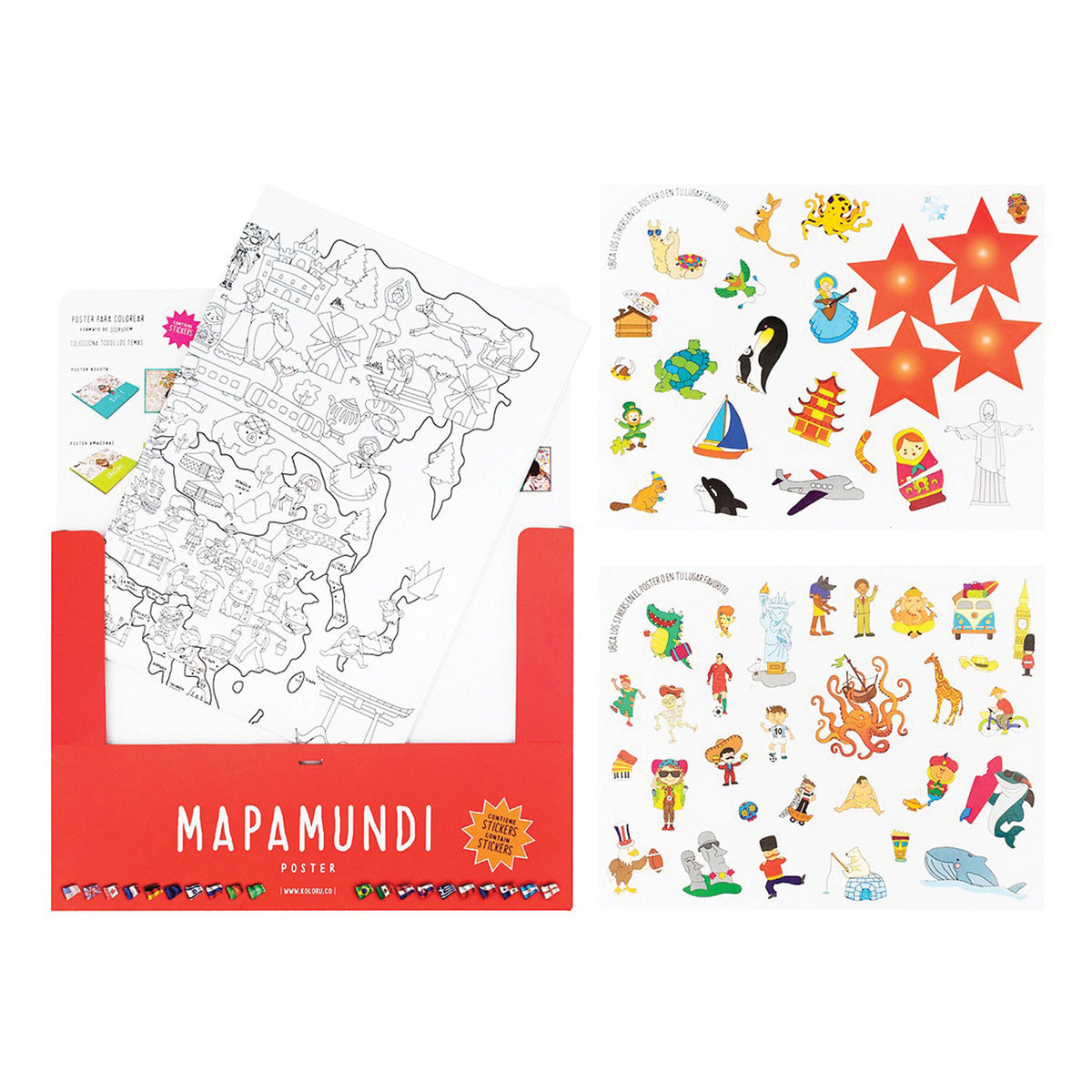 Poster para Colorear Mapamundi Kolorú