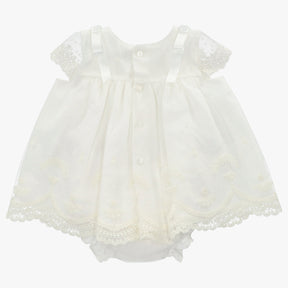 Vestido Tela Niña Marfil