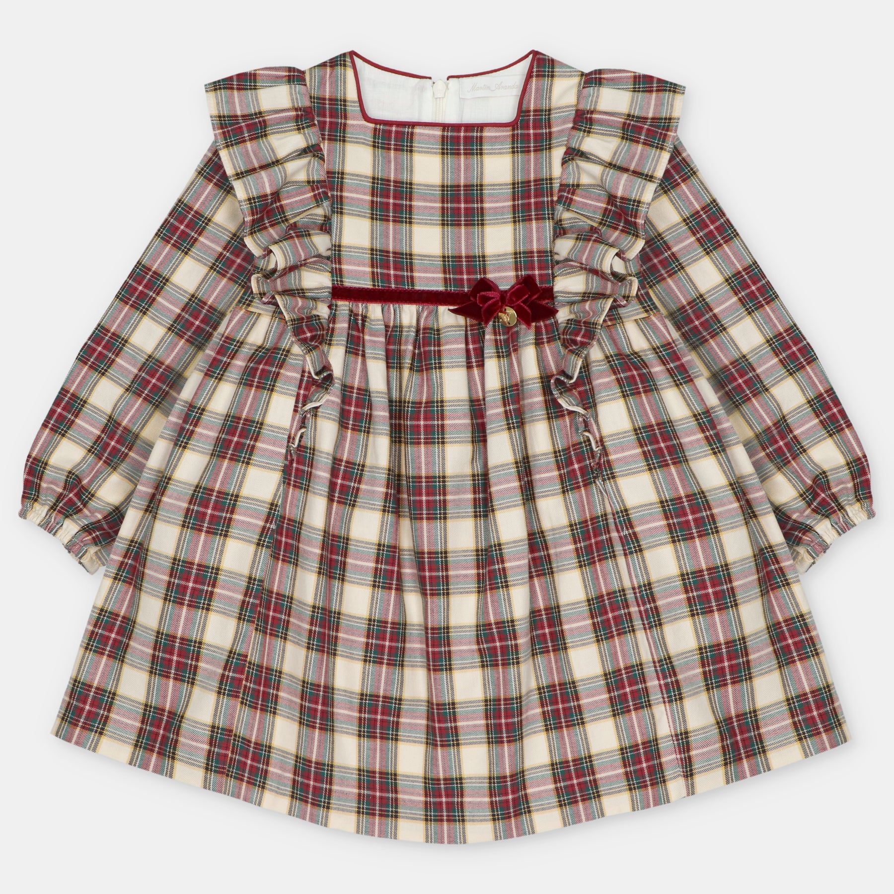 Vestido Cuadros Burdeos Tineo