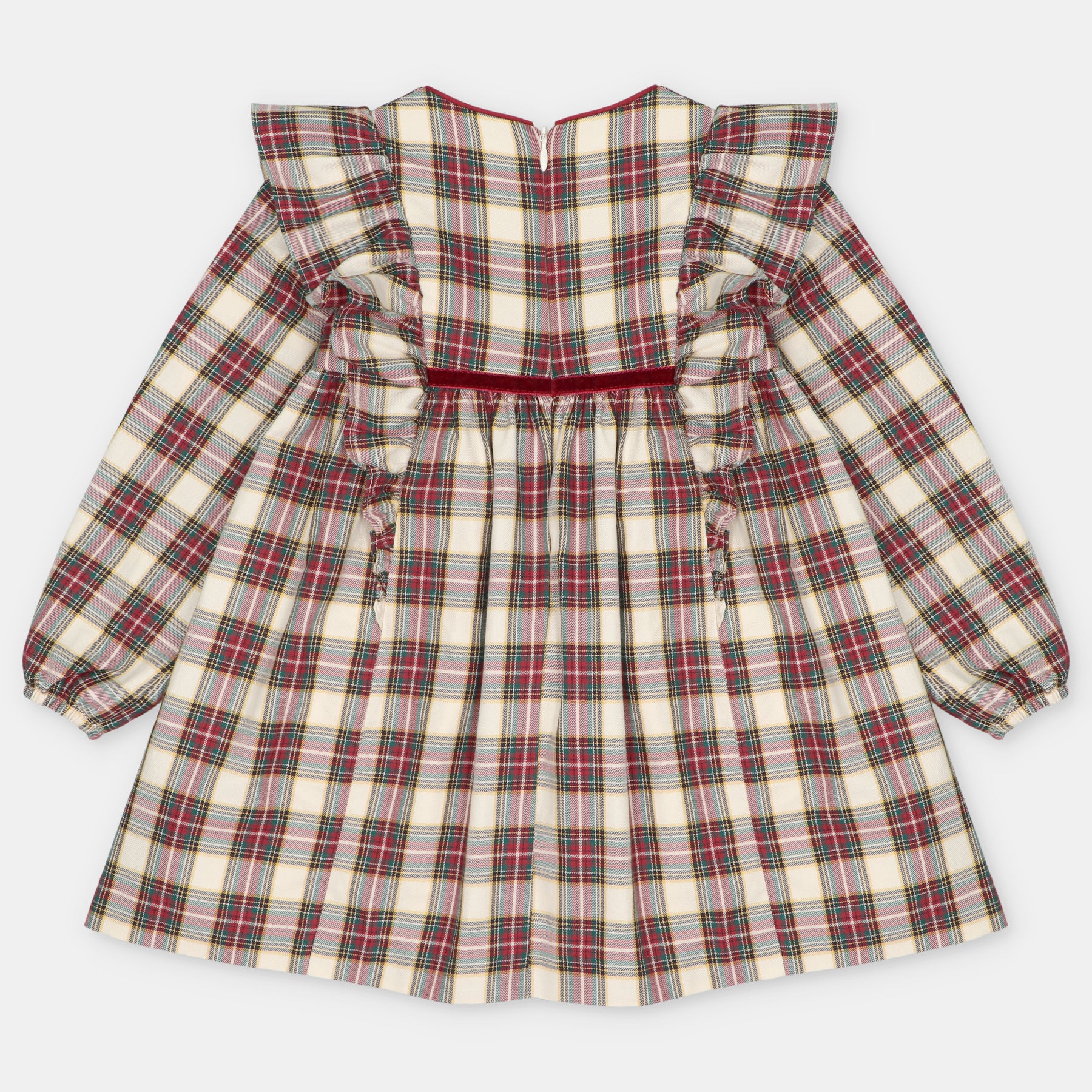 Vestido Cuadros Burdeos Tineo