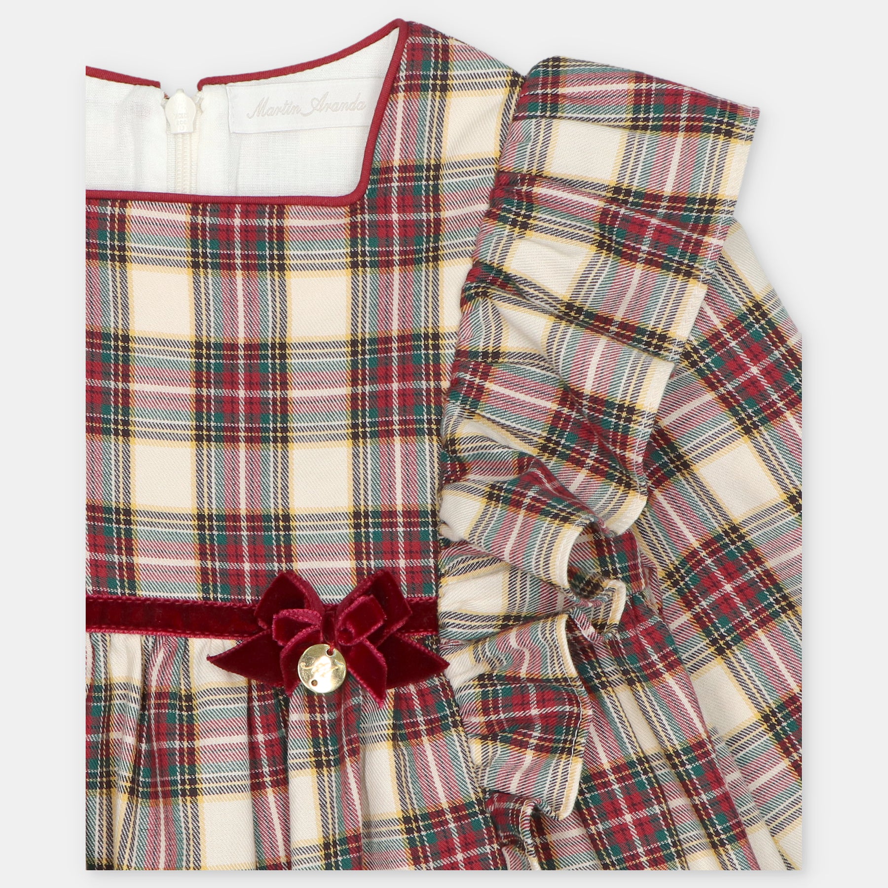 Vestido Cuadros Burdeos Tineo