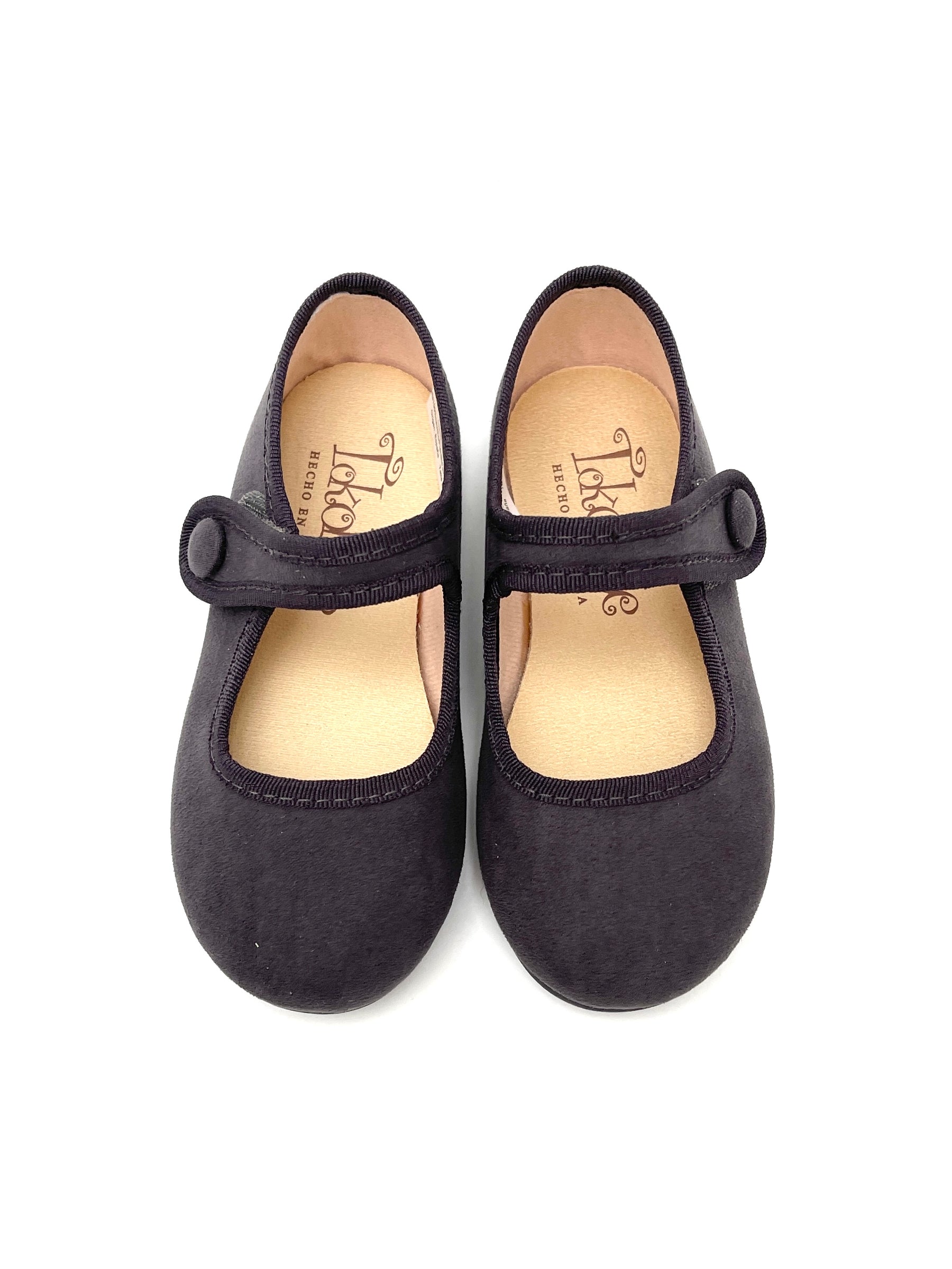 Mercedita Con Con Botón Serratex Gris