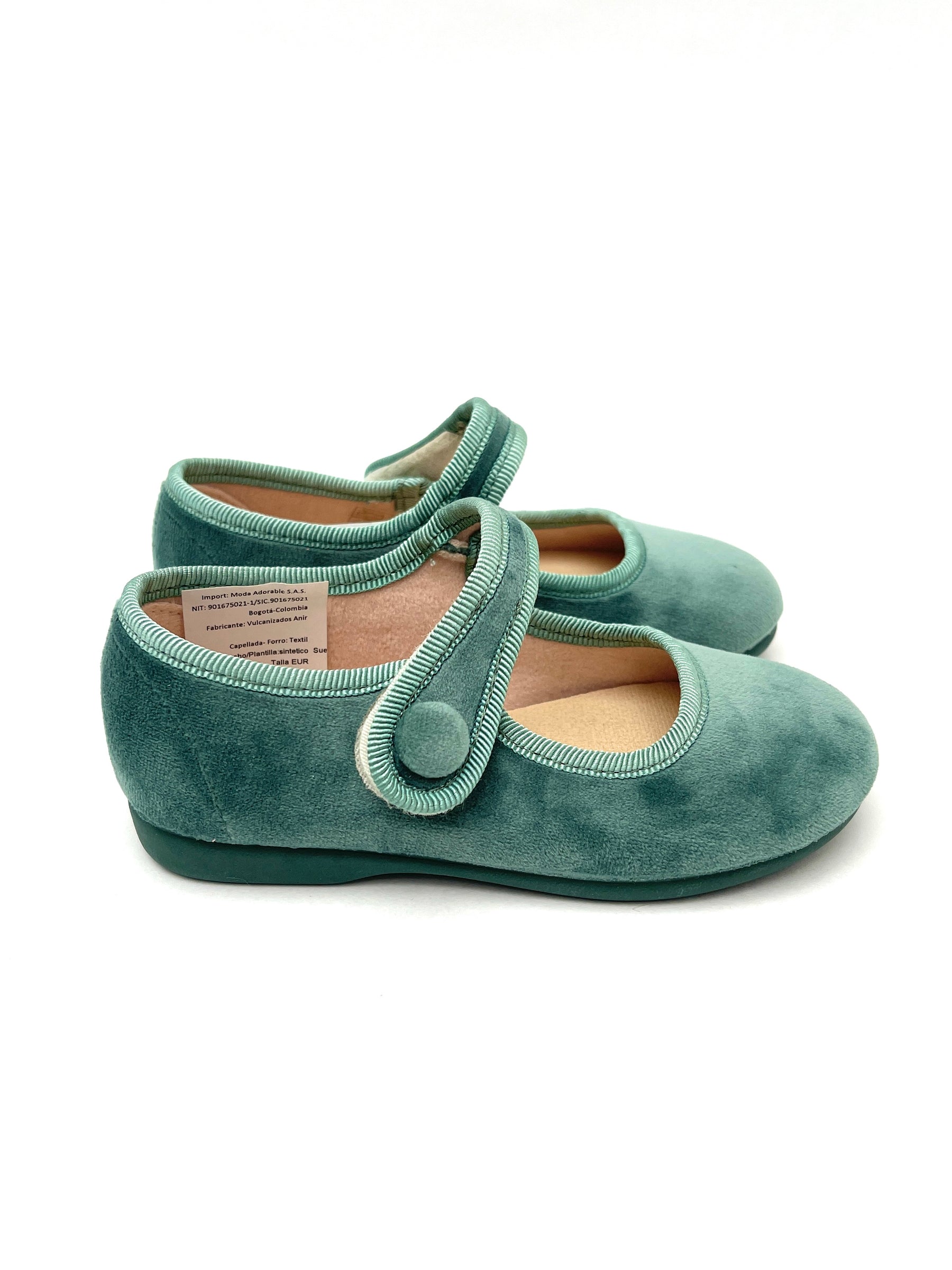 Mercedita Velcro Con Botón Agua